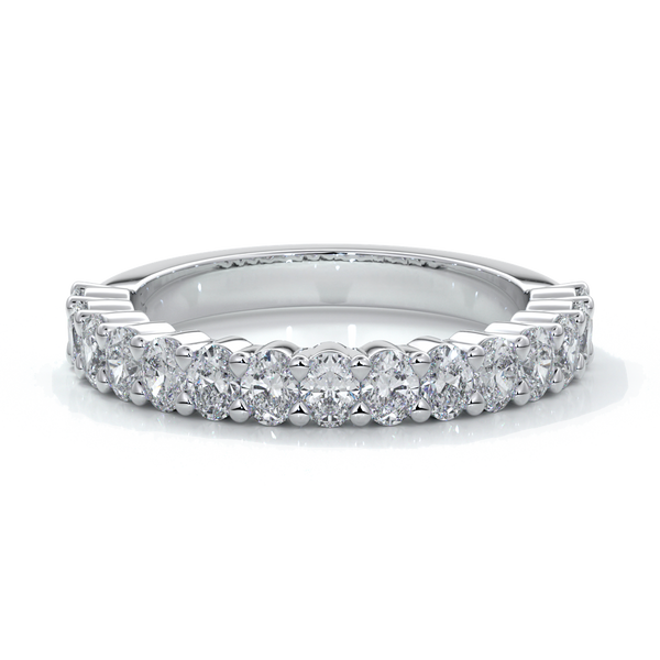 Alana Wedding ring oval diamonds scalloped 18ct white gold
