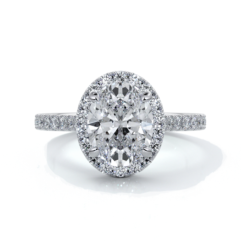 Blair Engagement Ring oval diamond band halo plat