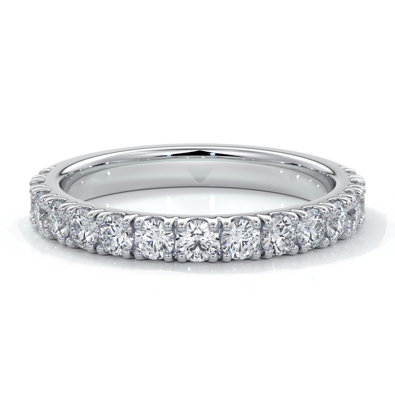 Laura Wedding ring brilliant cut scalloped 2mm 18ct white gold