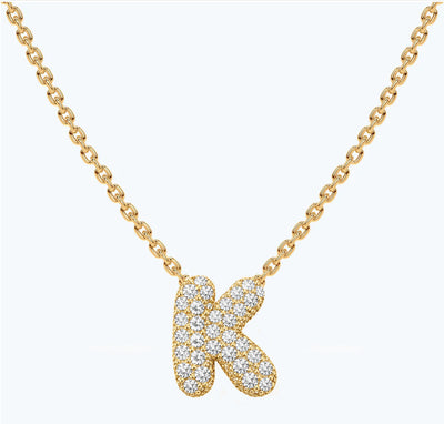 Bubble diamond Letter pendant