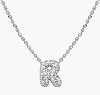 Bubble diamond Letter pendant
