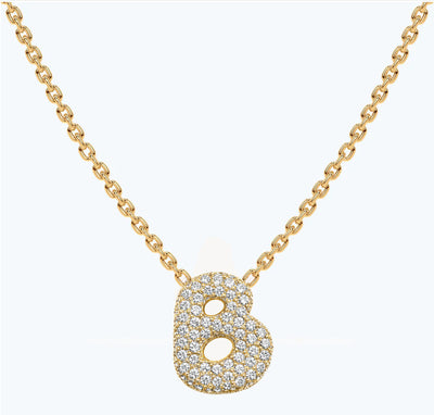 Bubble diamond Letter pendant