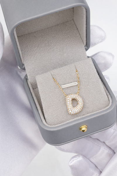 Bubble diamond Letter pendant