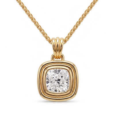 Capri pendant - hero shot on wheat chain