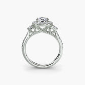 Three-Stone Ring with Halo 2