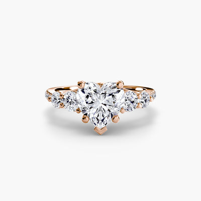 Five Stone Ring with Pavé Band