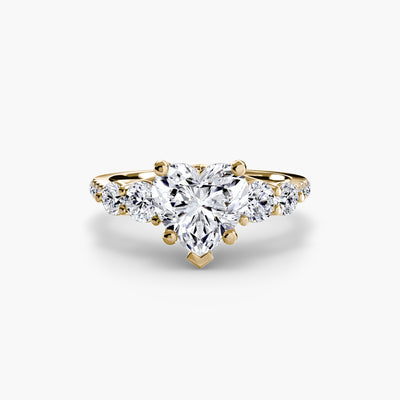Five Stone Ring with Pavé Band