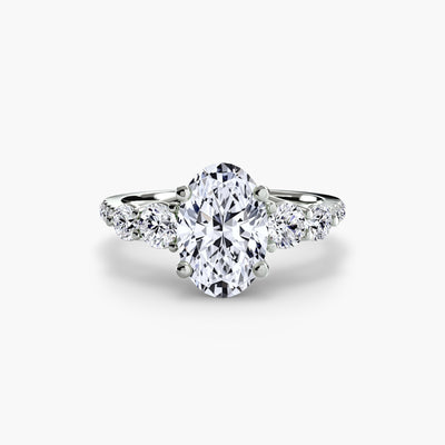 Five Stone Ring with Pavé Band