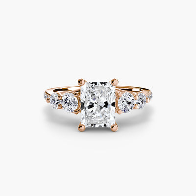 Five Stone Ring with Pavé Band
