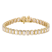 Emerald cut bezel set tennis bracelet