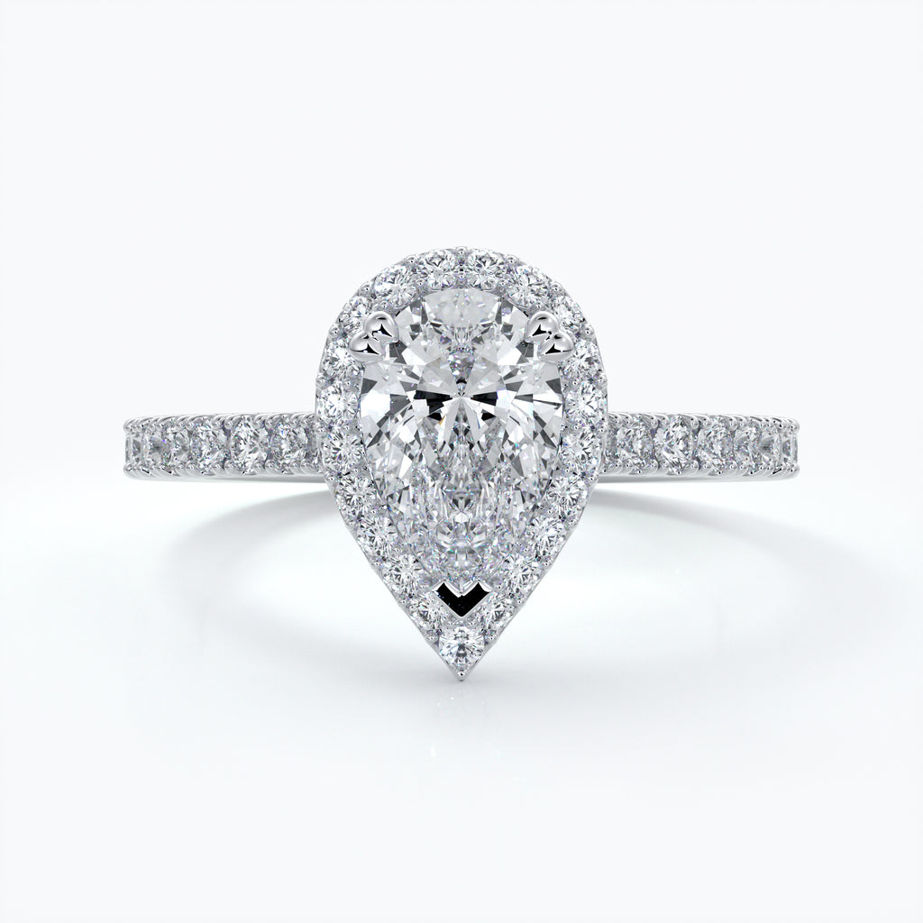 1 carat pear diamond halo Engagement ring - Ava