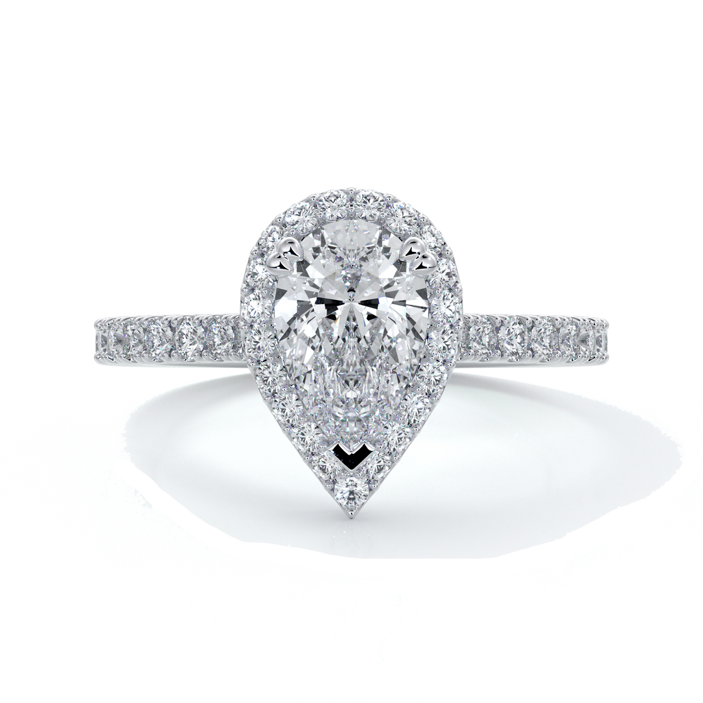 1 carat pear diamond halo Engagement ring - Ava