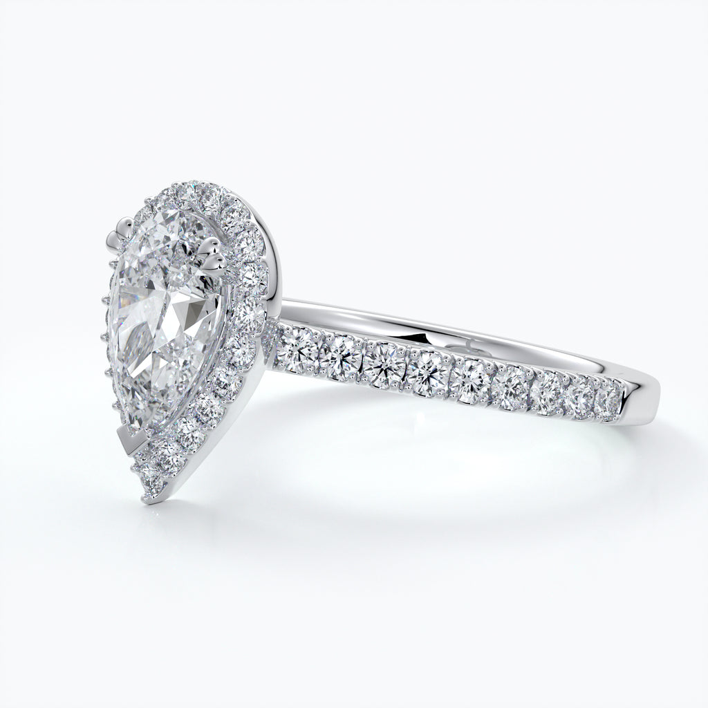 1 carat pear diamond halo Engagement ring - Ava