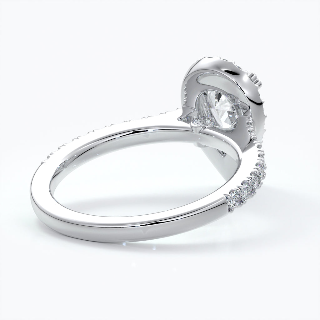 1 carat pear diamond halo Engagement ring - Ava