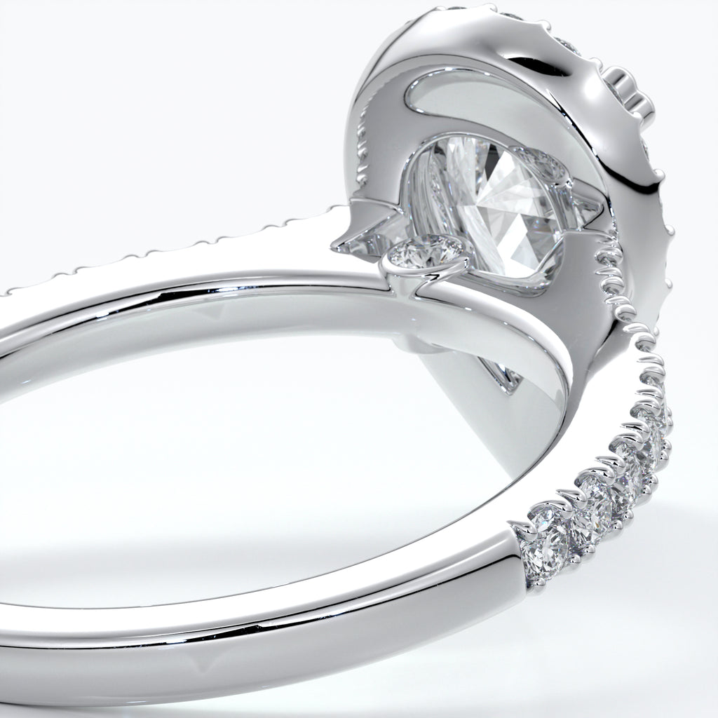 1 carat pear diamond halo Engagement ring - Ava