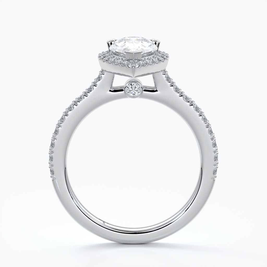 1 carat pear diamond halo Engagement ring - Ava