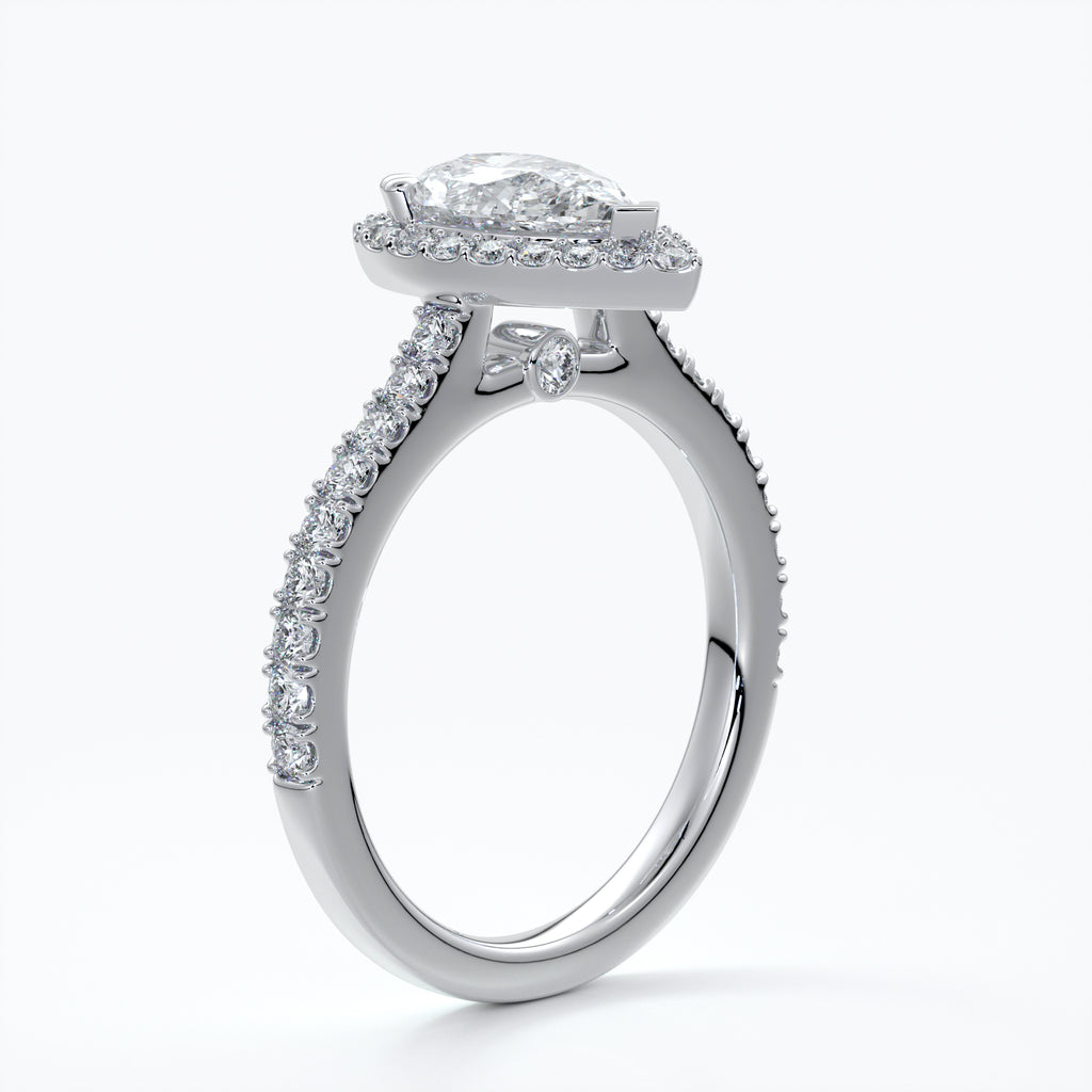 1 carat pear diamond halo Engagement ring - Ava