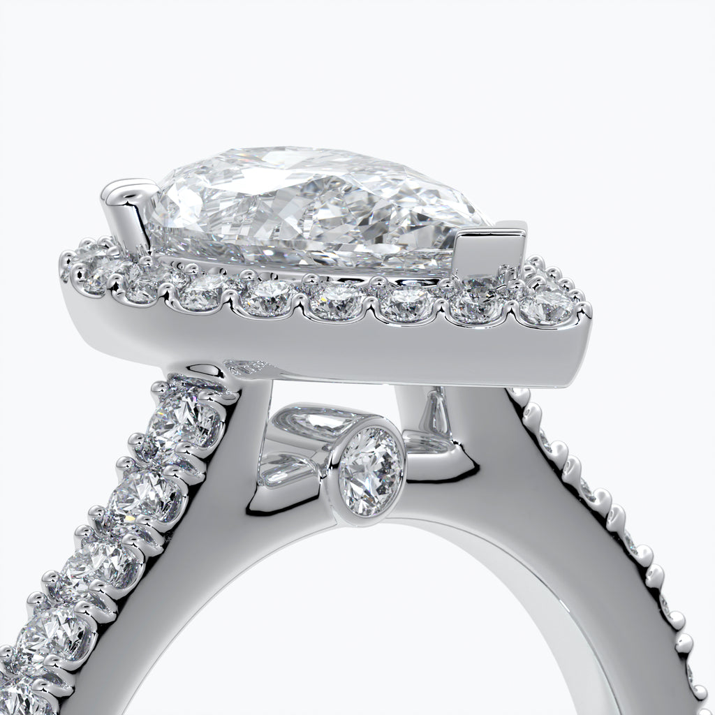 1 carat pear diamond halo Engagement ring - Ava