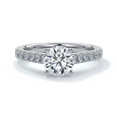 Adele Engagement ring round diamond 4 claw cathedral 18ct white gold
