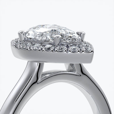 Audrey Engagement Ring pear halo platinum