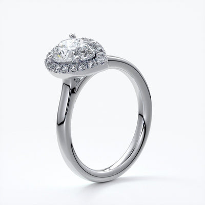 Audrey Engagement Ring pear halo platinum