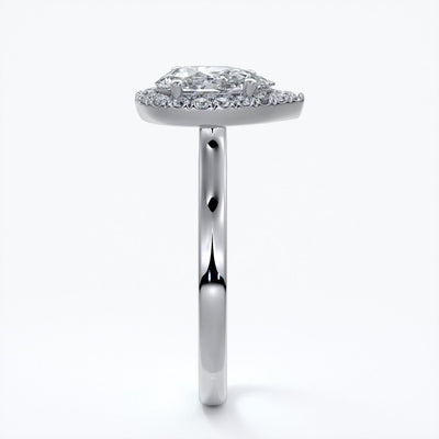 Audrey Engagement Ring pear halo platinum