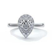 Audrey Engagement Ring pear halo platinum