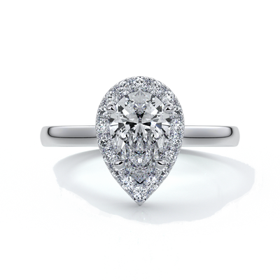 Audrey Engagement Ring pear halo platinum