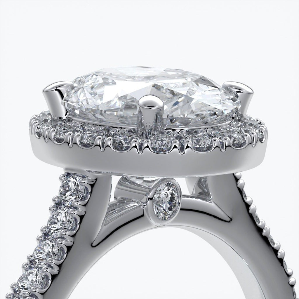 Blair Engagement Ring oval diamond band halo plat