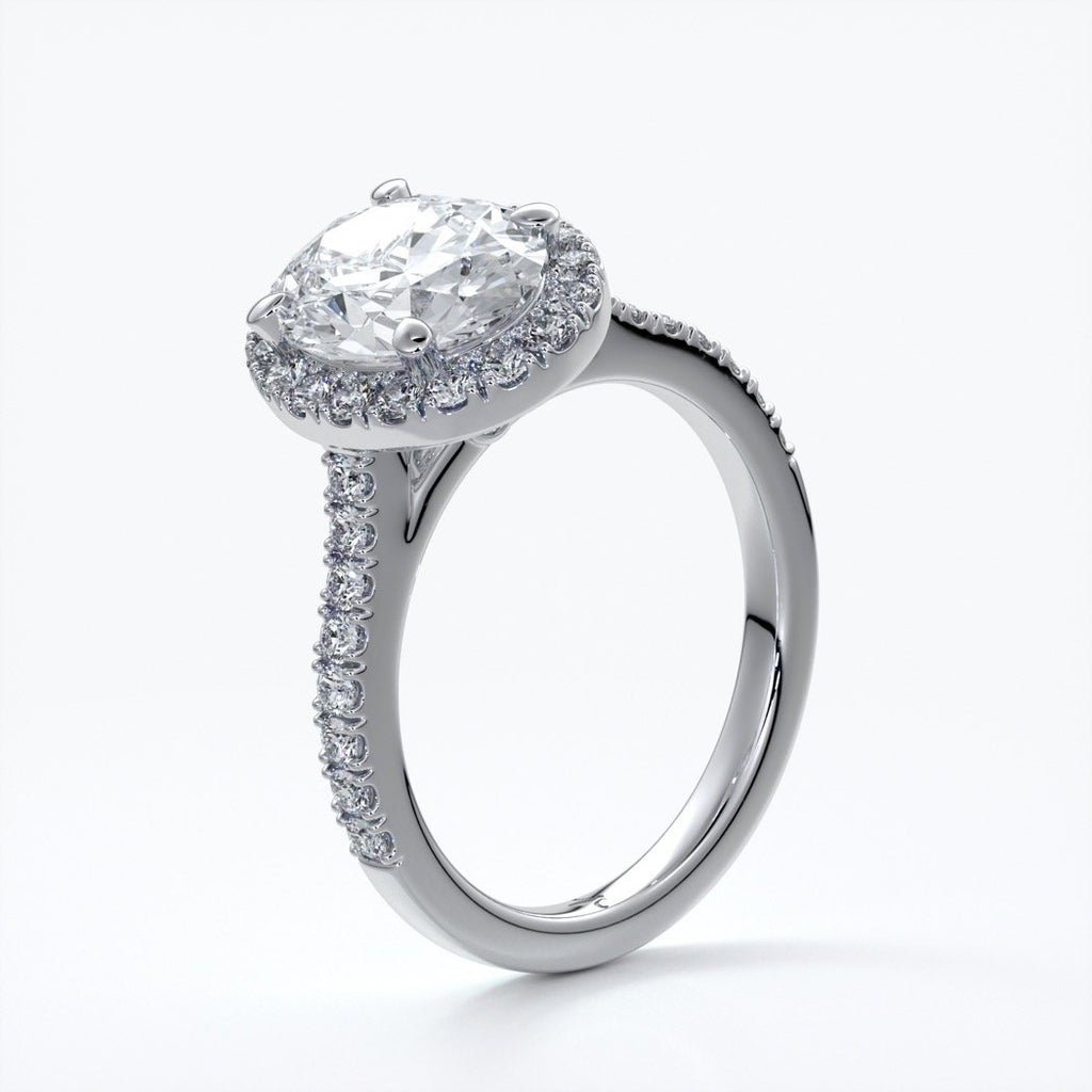 Blair Engagement Ring oval diamond band halo plat