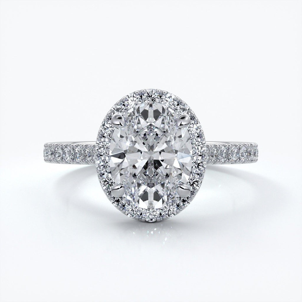 Blair Engagement Ring oval diamond band halo plat