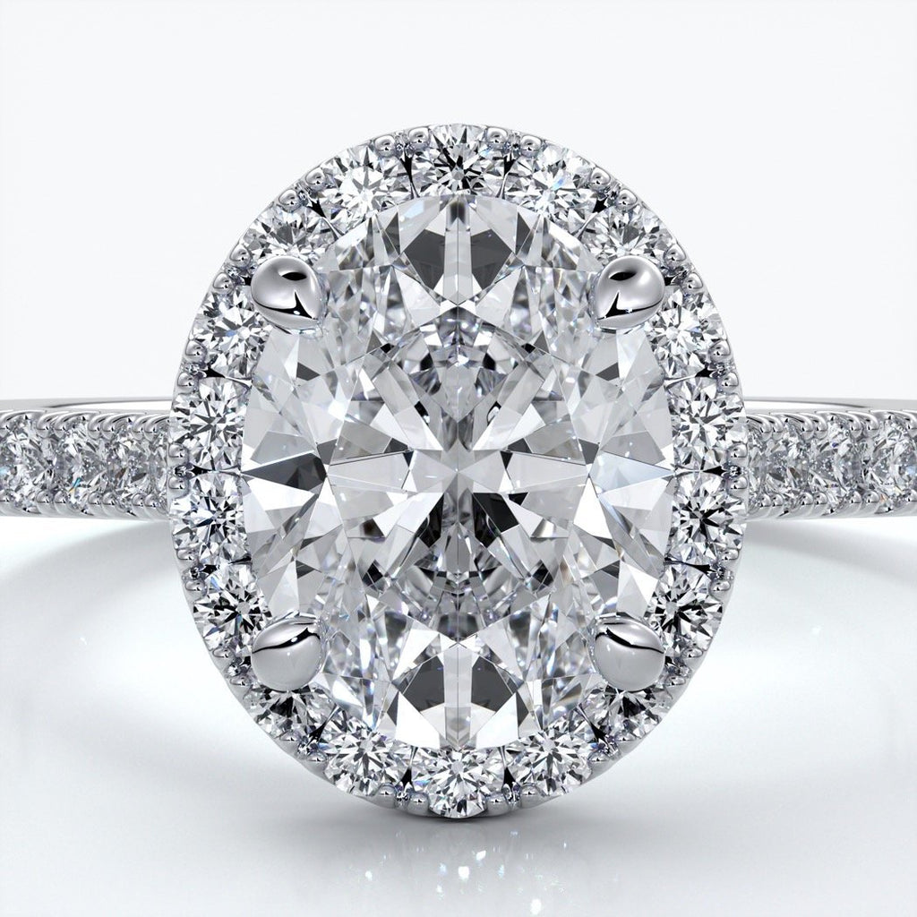 Blair Engagement Ring oval diamond band halo plat