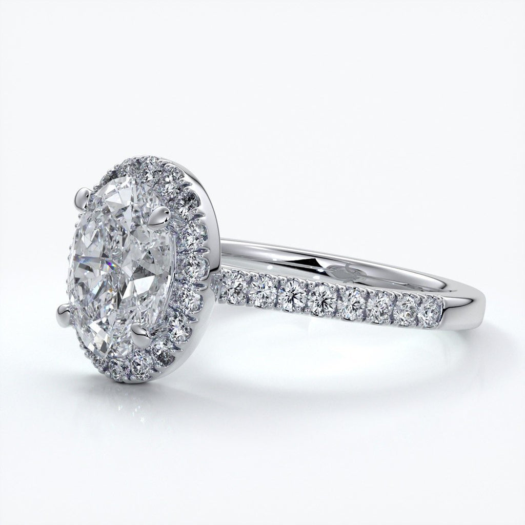 Blair Engagement Ring oval diamond band halo plat