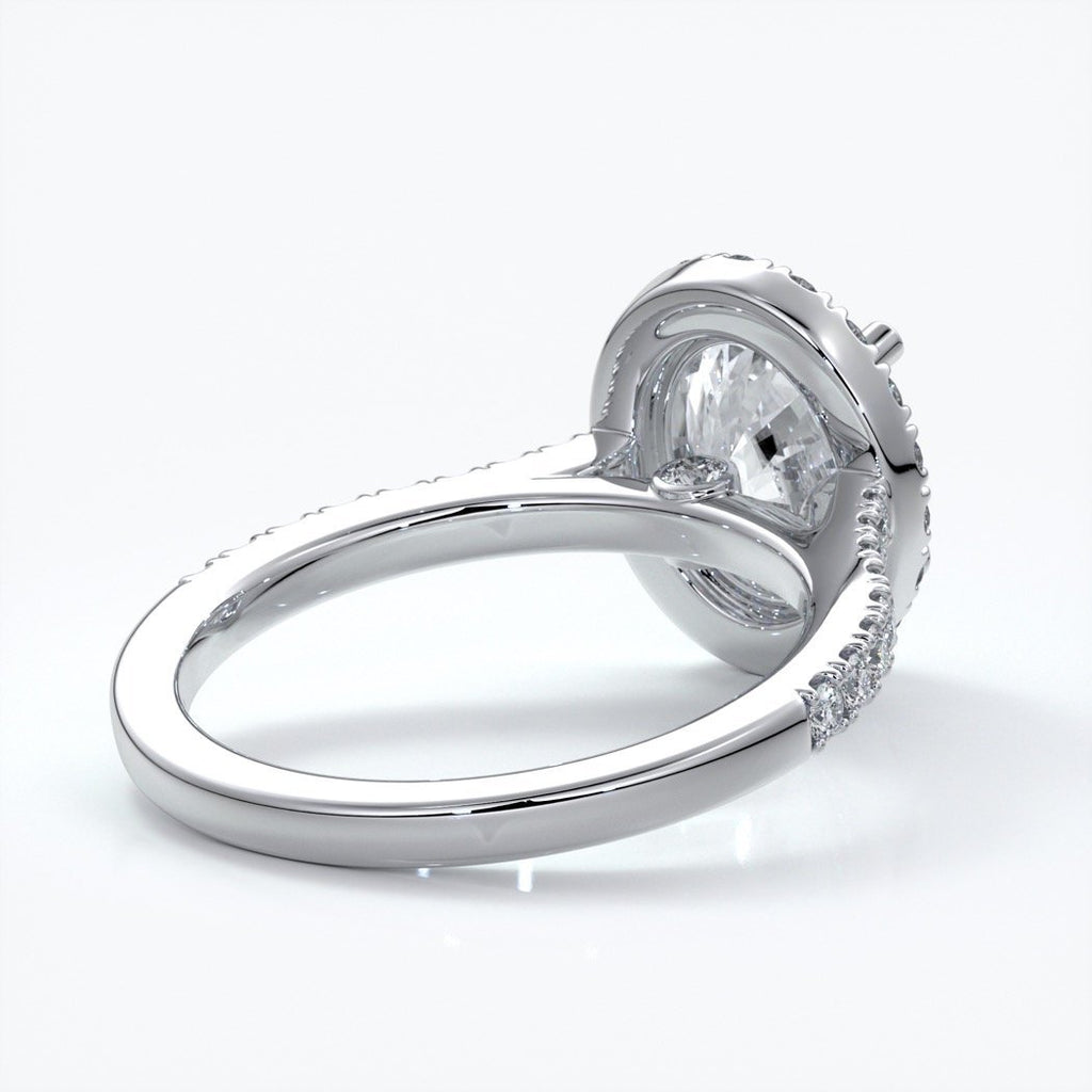 Blair Engagement Ring oval diamond band halo plat