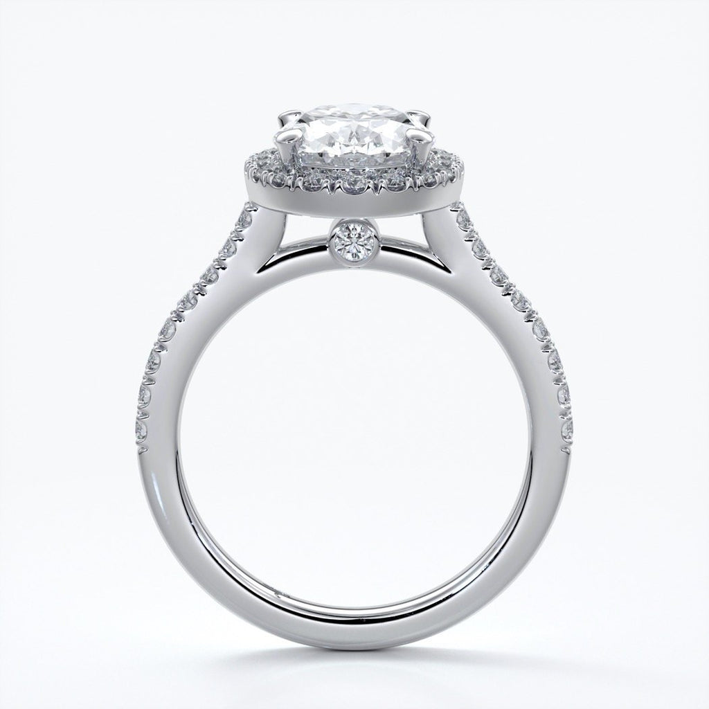 Blair Engagement Ring oval diamond band halo plat