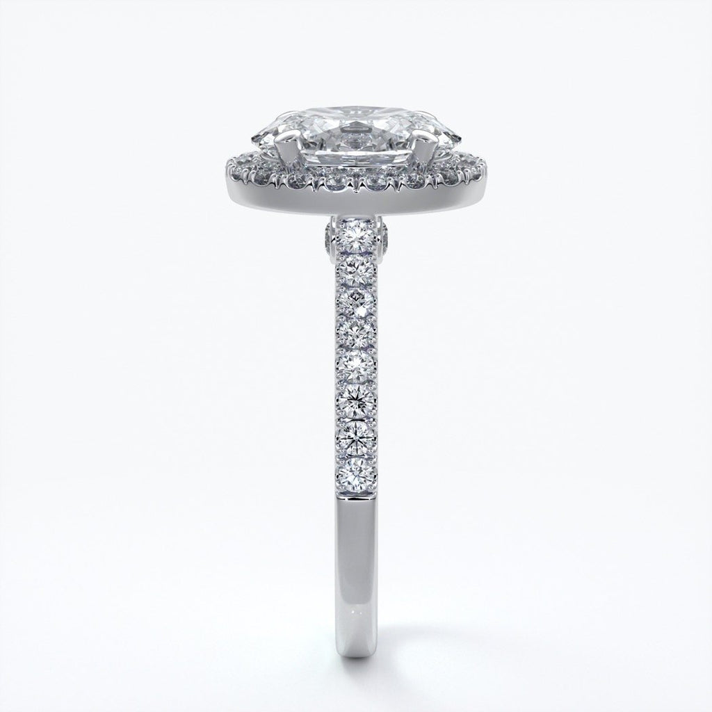 Blair Engagement Ring oval diamond band halo plat