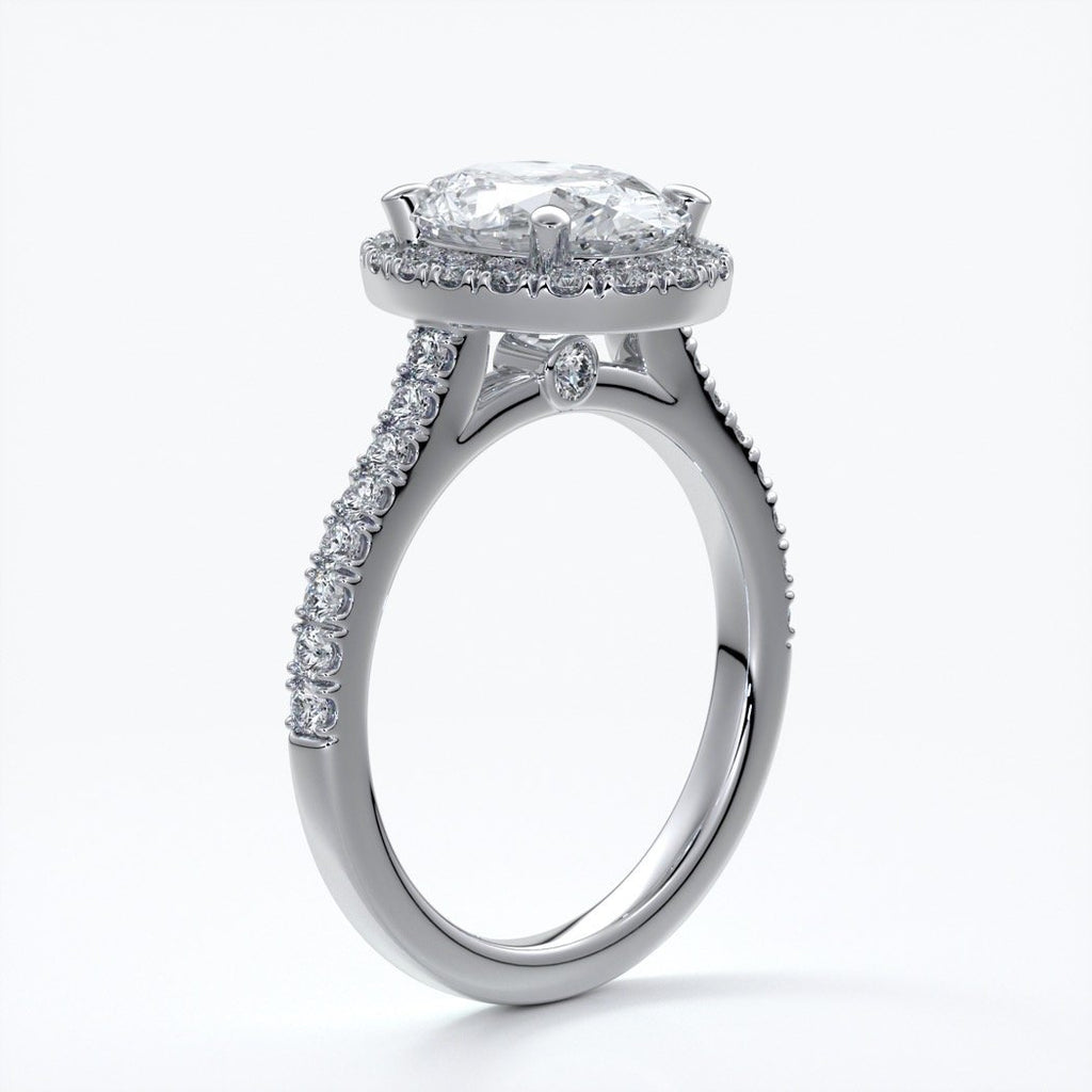 Blair Engagement Ring oval diamond band halo plat