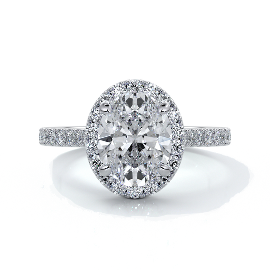 Blair Engagement Ring oval diamond band halo plat