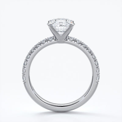 Bridget Engagement ring round diamond 4 claw diamond band 18ct white gold
