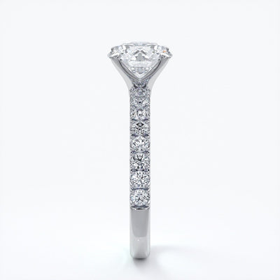 Bridget Engagement ring round diamond 4 claw diamond band 18ct white gold