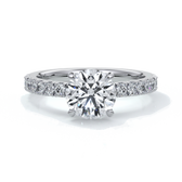 Bridget Engagement ring round diamond 4 claw diamond band 18ct white gold