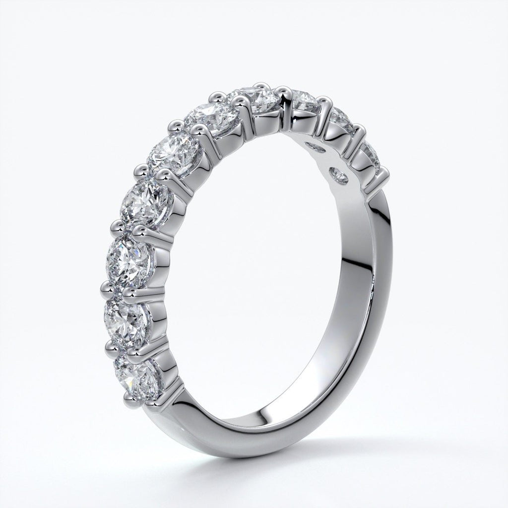 Cassandra Wedding ring scalloped diamond band 2 claws 3mm platinum