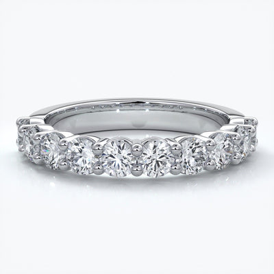 Cassandra Wedding ring scalloped diamond band 2 claws 3mm platinum