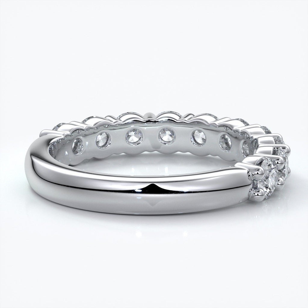 Cassandra Wedding ring scalloped diamond band 2 claws 3mm platinum