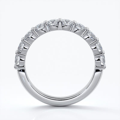Cassandra Wedding ring scalloped diamond band 2 claws 3mm platinum