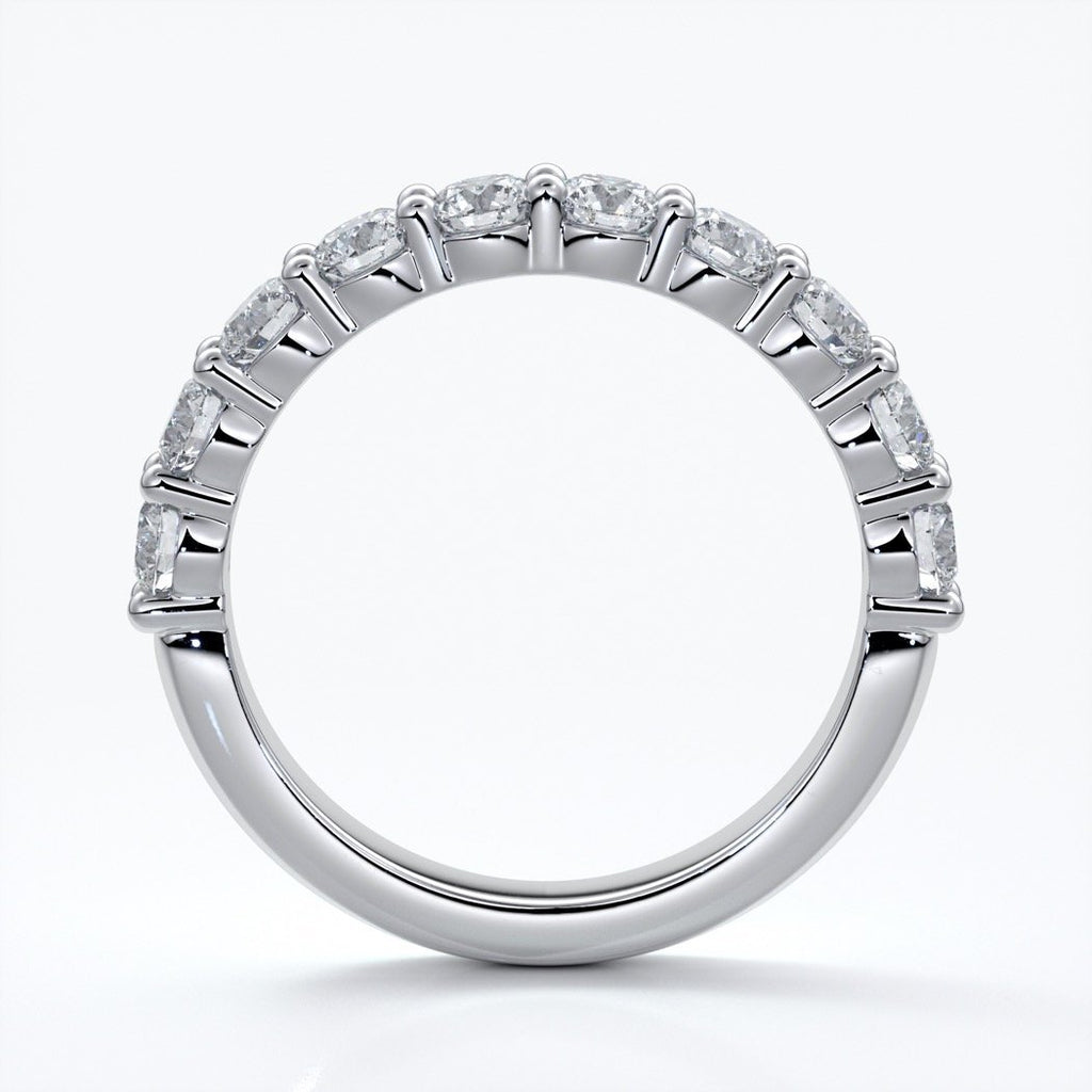 Cassandra Wedding ring scalloped diamond band 2 claws 3mm platinum