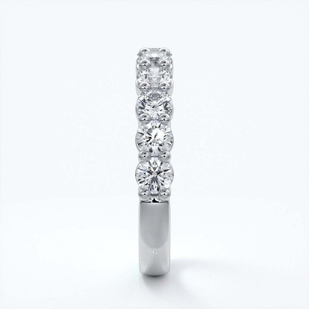 Cassandra Wedding ring scalloped diamond band 2 claws 3mm platinum