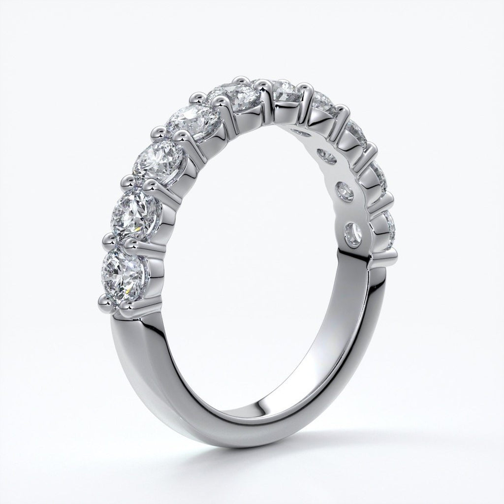 Cassandra Wedding ring scalloped diamond band 2 claws 3mm platinum