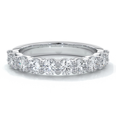 Cassandra Wedding ring scalloped diamond band 2 claws 3mm platinum