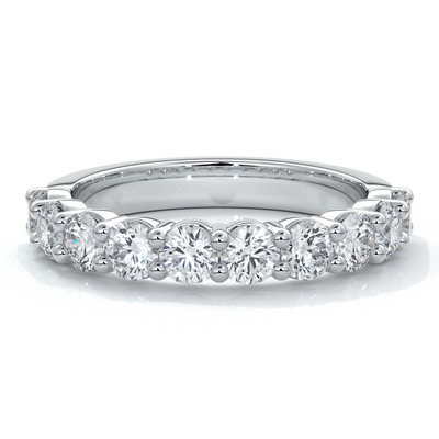 Cassandra Wedding ring scalloped diamond band 2 claws 3mm platinum